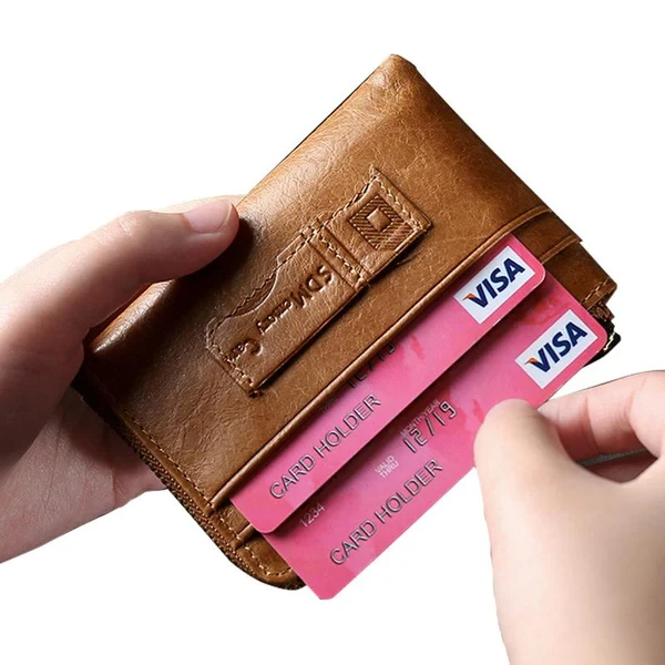 Men's Leather RFID Multi-Function Card Slot Mini Case