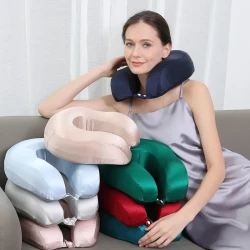 Silk U-shape Pillow Solid Color Neck Pillow