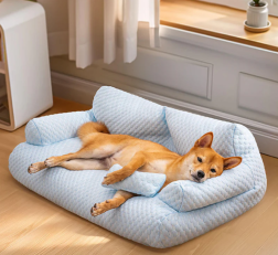 Ice Silk Cooling Pet Bed Breathable Washable Dog Sofa Bed