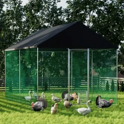 Metal Chicken Coop: Outdoor Large Metal Poultry Cage