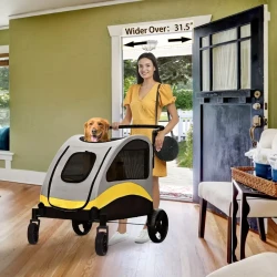 4 Wheels Pet Travel Stroller:Foldable