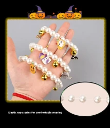 Pet Pearl Necklace Decoration Halloween Cat Collar