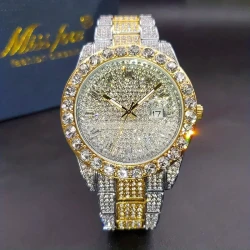 Stylish Men's Faux Diamond Quartz Watch