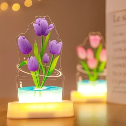 UV Color Printing Tulip Light Decorative Ornaments Small Night Lamp Home Decor