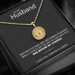 "To My Husband" - Compass Pendant