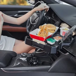 Versatile Car Storage Tray With Foldable Phone Holder