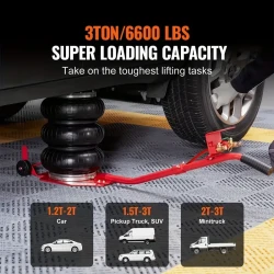 2993.71 KG Triple Bag Air Lift Jack - Pneumatic Vehicle Car Lifting Compressed Tool