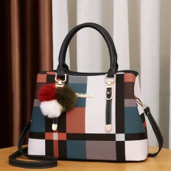 Vibrant Color Stitching Plaid Crossbody Bag