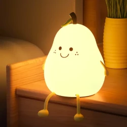 Cute Pear LED Night Light - Multi-Color Bedside Lamp