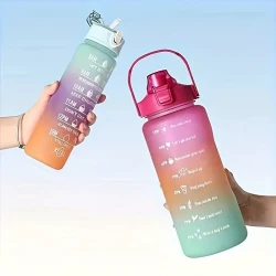 3-Piece Gradient Water Bottle Set - BPA Free, Leakproof & Time Marked