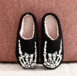 Rock Embroidered Printed Cotton Slippers