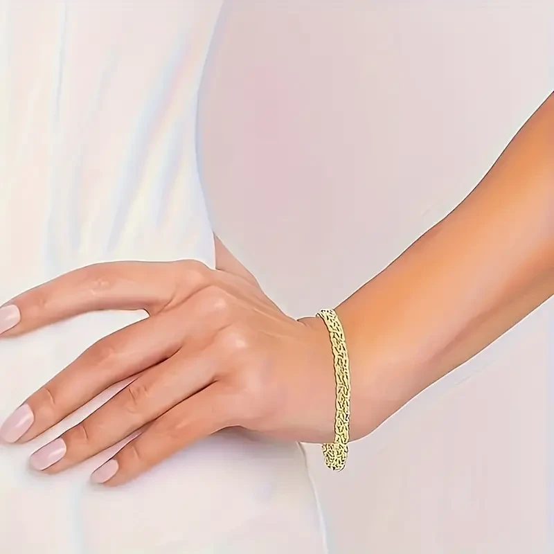 Sterling Silver Personality Trend Gold Straw Rope Bracelet