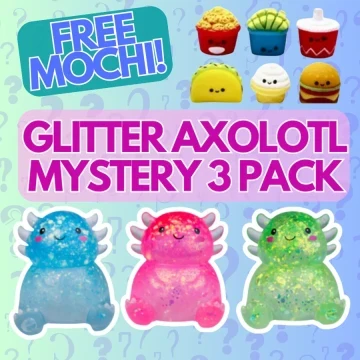 Jelly Glitter Axolotl Squishy Toy