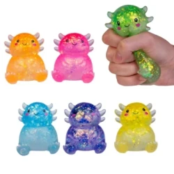 Jelly Glitter Axolotl Squishy Toy