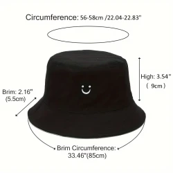 Happy Face Bucket Hat Double-Sided Wear