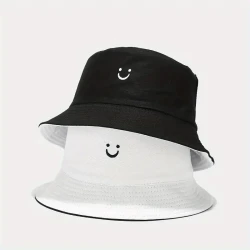 Happy Face Bucket Hat Double-Sided Wear