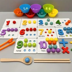 Colorful Number Bead Matching Game - Cognitive Skills Enhancement