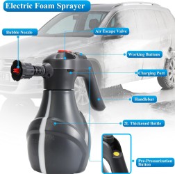 Electric Foam Sprayer Car Wash Water Gun With Cannon