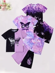 6-Piece Set of Vibrant Butterfly-Themed clothes