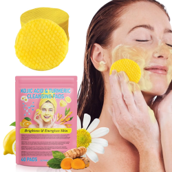 40/80pcs Turmeric Kojic Acid Cleansing Pads Exfoliating Pads Facial Sponges For Cleansing Exfoliating Daily Cleansing Skin Care