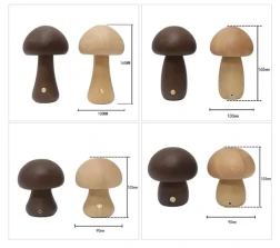 Wooden Cute Mushroom LED Night Light