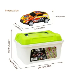 Alloy Racing Car Set - 30 Pull Back Cars in Treasure Edition Storage Bucket