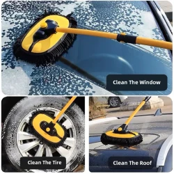 Premium Telescopic Car Wash Mop with Microfiber Chenille Broom