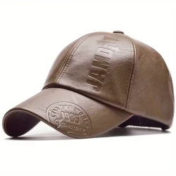 British-inspired Mens PU Leather Baseball Cap