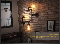 Vintage Industrial Living Room Restaurant Decoration Water Pipe Wall Lamp