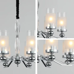 Multi-head Crystal Chandelier European Glass Retro Candle Light