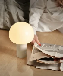 Small Mushroom Desk Lamp Wireless Charging Touch Ambience Light