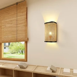 Bedroom Bedside Aisle Staircase Tatami Rattan Wall Lamp