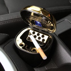 Smokeless USB Rechargeable Push-Pull Car Ashtray with LED Light