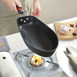 3pcs Fish Frying Pan Set - Quick Heat Distribution, Non-Stick