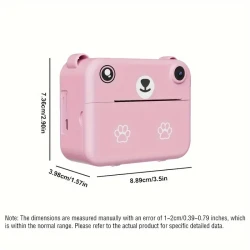 Kids Instant Print Camera with 720p HD Video Recording, IPS Screen & 1500mAh Rechargeable Battery - USB Charged, Digital Photography & Video Camera for Ages 3-6 & 8-12, Includes 3 Rolls Printer Paper - Non-Waterproof Plastic Body, Pink & Blue