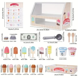 Wooden Ice Cream Counter Playset Kitchen Playset Pretend Play Gifts