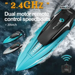 RC Boat With Dual Motors And 4-Channel, 2.4G High Speed 25km/h Remote Control Airship For Pools And Lakes, Ship Toy Gift For Adults Halloween Christmas Gift