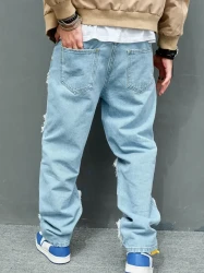 Men's Wide Leg Denim Pants - Casual and Versatile