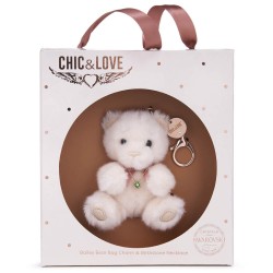 Bailey Bear Bag Charm & Birthstone Necklace - August