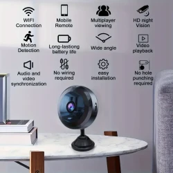 Wireless Mini WiFi Security Camera - Night Vision and Motion Detection