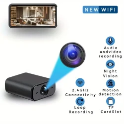 Mini Wi-Fi Security Camera with Audio & Video Recording - Night Vision, Motion Detection