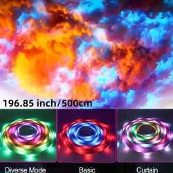 3D Thunder Cloud LED Light - 4.88m Colorful Atmosphere Night Light