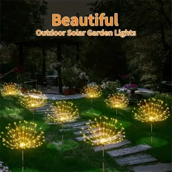 Solar Firework Lights - Adjustable 8 Lighting Modes for Yard and Festive Decor