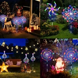 Solar Firework Lights - Adjustable 8 Lighting Modes for Yard and Festive Decor