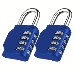 2 Pack 4 Digit Combination Padlock - Waterproof Zinc Alloy Resettable Lock