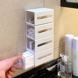 Wall-Mounted Bathroom Cotton Swab Storage Box