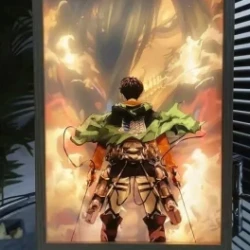 Attack On Titan Eren Giant Form Surrounding Light Frame