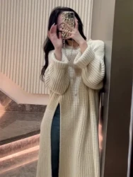 Slimming Solid Color Sweater Long Dress