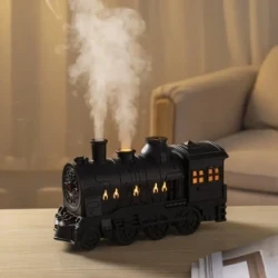 Whimsical Train-Shaped Aromatherapy Essential Oil Diffuser with Dual Spray Modes and Night Light