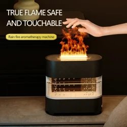 2024 Rain Cloud Fire Humidifier - Water Drip Diffuser and Fire Flame Aroma Diffuser